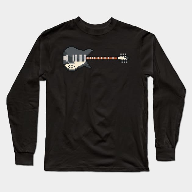 Pixel Black 325 Capri Guitar Long Sleeve T-Shirt by gkillerb